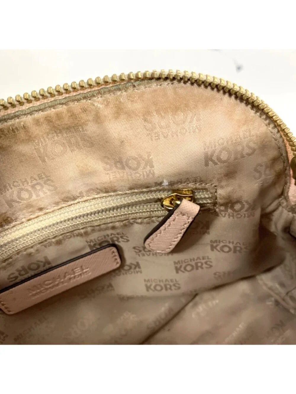 MICHAEL KORS Pale Ballet Pink Leather Domed Satchel Handbag Crossbody